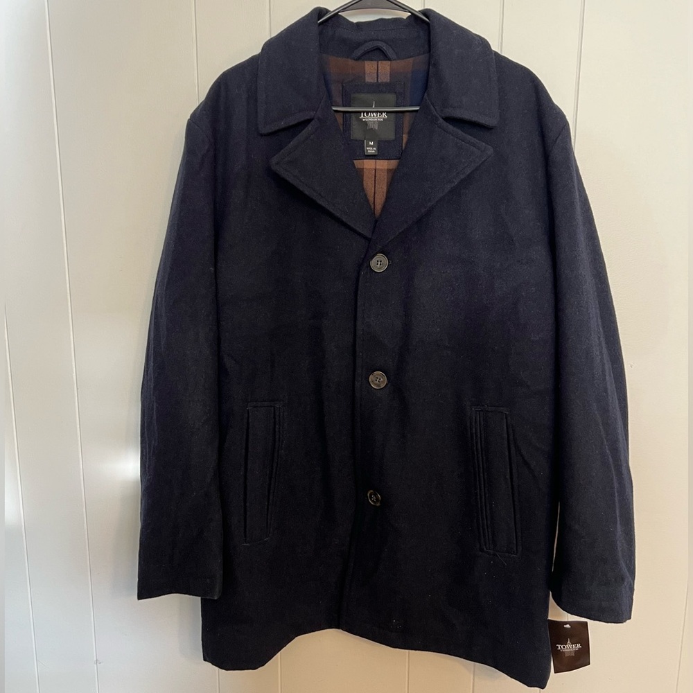 Tower‎ by London fog Wool blend coat size M NWT